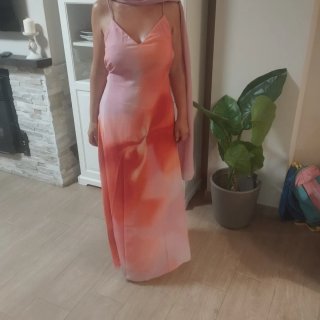 Vestido elegante rosa talla única