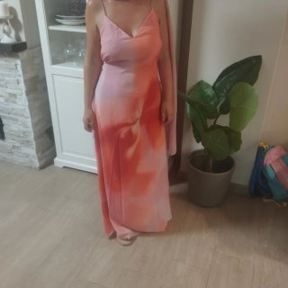 Vestido elegante rosa talla única