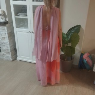 Vestido elegante rosa talla única