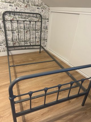 Estructura de cama 90 cm de metal color gris