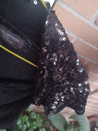Camiseta fiesta lentejuelas Zara Talla M