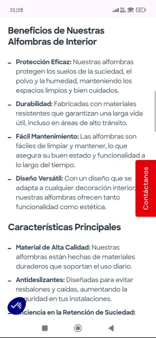 Alfombra gris industrial de tela