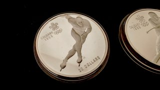 2 Monedas Plata 20$ Canadá Calgary 1988 JJOO