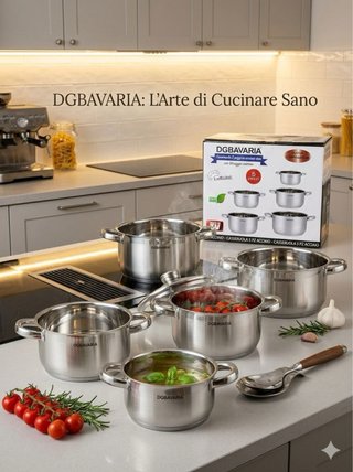 Set Pentole DGBAVARIA 5 pezzi Acciaio Inox