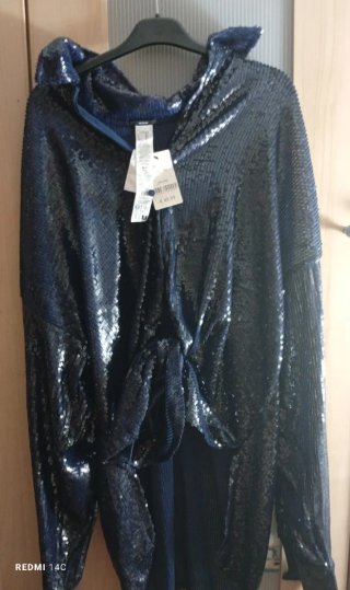 Camicia Tezenis paillettes blu taglia M/L