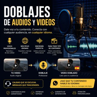 Doblaje profesional de audios o videos