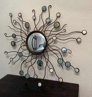 Espejo Sol Decorativo Metal y Vidrio