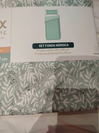 Funda Nórdica Microfibra Verde y Blanca