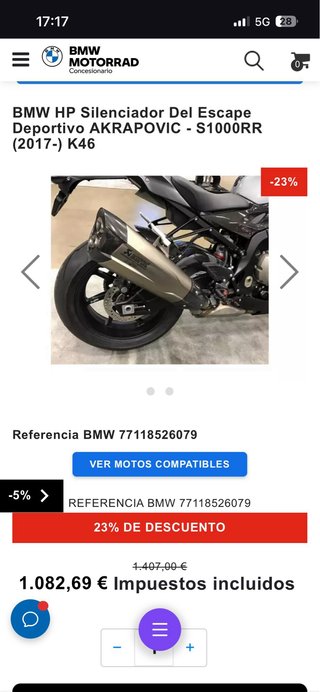 Escape Akrapovic HP S1000RR