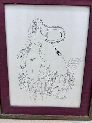 Dibujo, 2 cuadros.  arte original