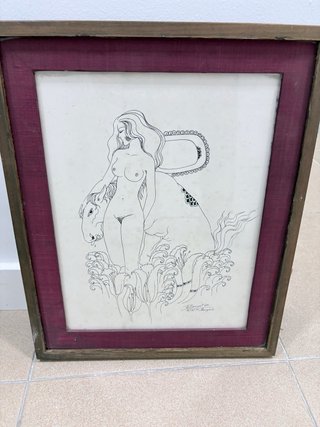 Dibujo, 2 cuadros.  arte original