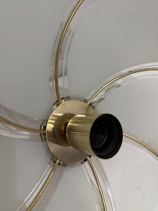 Lámpara colgante vintage cristal y metal
