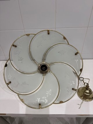 Lámpara colgante vintage cristal y metal