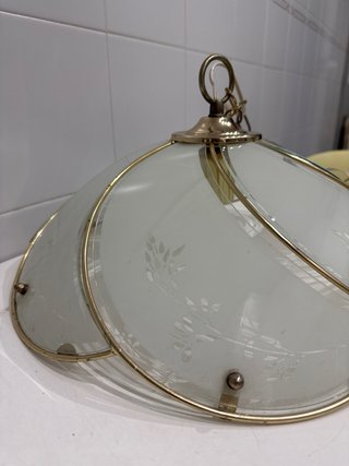 Lámpara colgante vintage cristal y metal