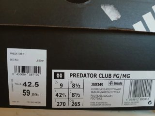 Botas de fútbol Adidas Predator Rojas y Blancas