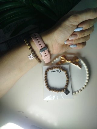 Pulsera Palo Santo Natural y Nudo AVANCY