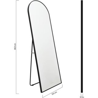 Espejo cuerpo entero aluminio negro 163x53x3