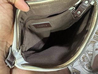 Bolso de hombro Loewe blanco y marrón
