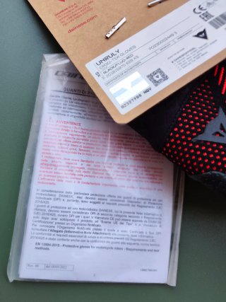 Guantes Dainese Unruly Negro/Rojo Talla XS