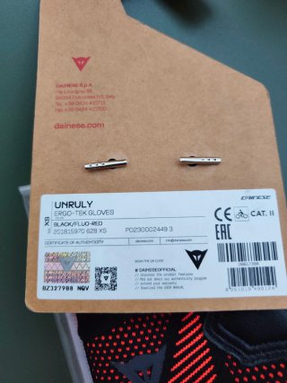 Guantes Dainese Unruly Negro/Rojo Talla XS