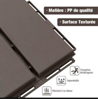 44 Baldosas de plástico para interior/exterior