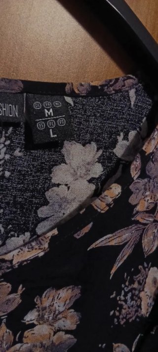 Vestido estampado floral negro mujer