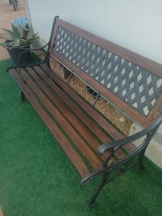 Banco de jardín madera y metal