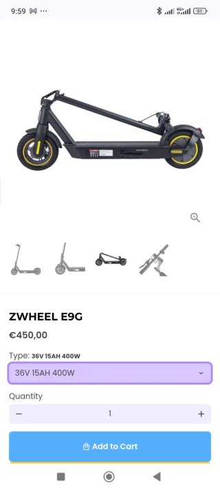 Patinete Eléctrico Zwheel E9