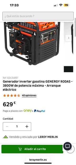 Generador Inverter GENERGY Rodas 3800W