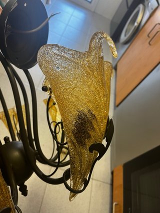 Lámpara de cristal checo dorada