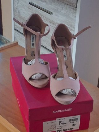 Zapatos de tacón Maria Mare beige/rosa talla 39