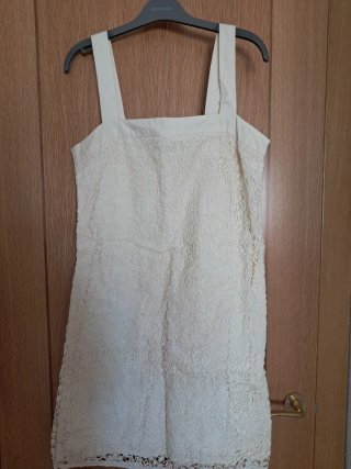 Vestido Promod beige encaje talla S