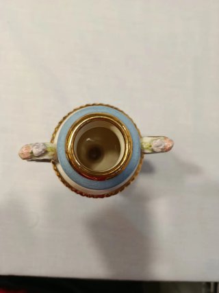 Jarrón Cerámicas A. Peyró Antiguo Flores Doradas