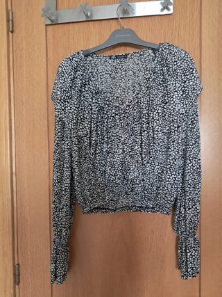 Blusa Zara Estampada Manga Larga