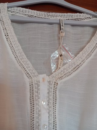 Blusa Ibicenca Blanca Talla Única