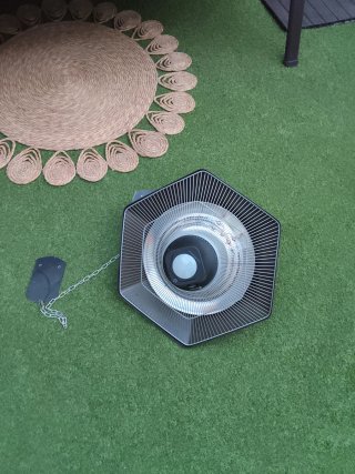 Estufa colgante hexagonal metal y plástico