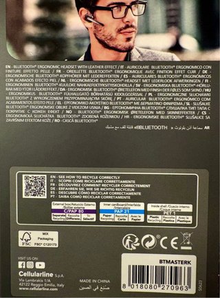 Cellularline Master Headset Bluetooth Nuovo - 25€