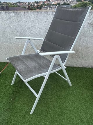 Silla de terraza plegable gris