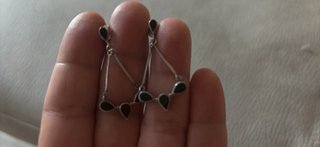 Orecchini vintage argento onice