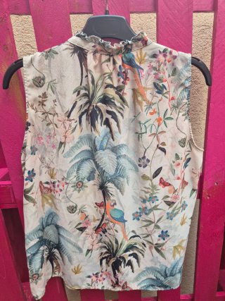 Blusa Tirantes Mujer Flores 42 Boho Cuello Volante