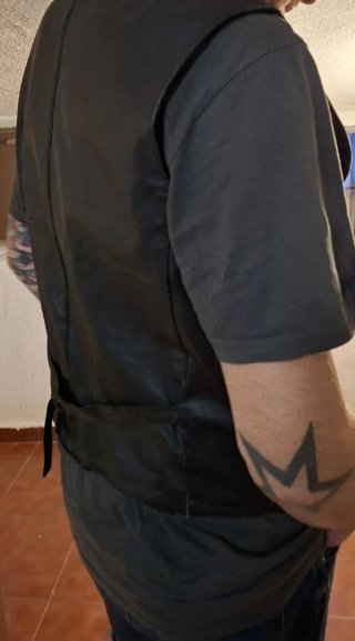 Chaleco de piel negro unisex