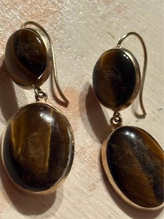 Orecchini Argento Occhio di Tigre