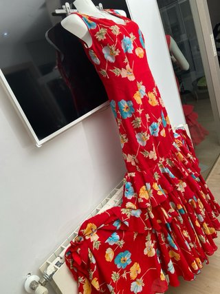 169 Vestido Flamenco Largo Estampado Flores
