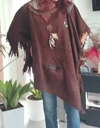Poncho de piel artesanal