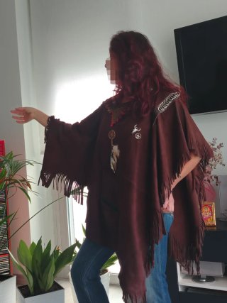 Poncho de piel artesanal