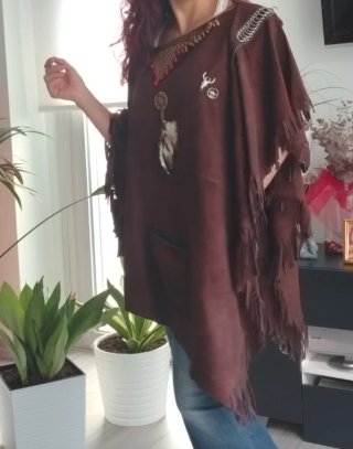 Poncho de piel artesanal