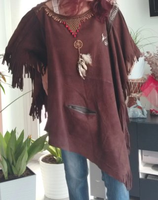 Poncho de piel artesanal