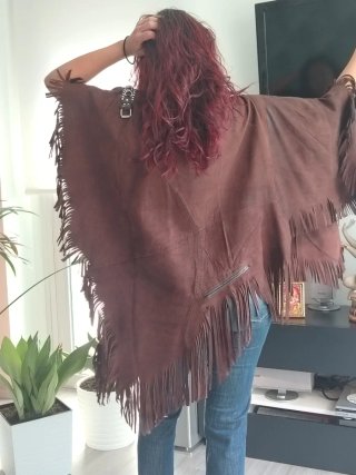 Poncho de piel artesanal