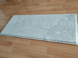 Pieza mármol blanco biselado para mueble
