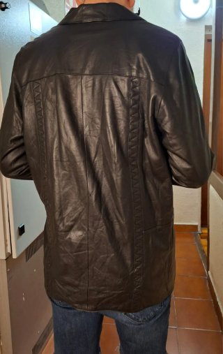 Chaqueta de Piel Unisex Negra